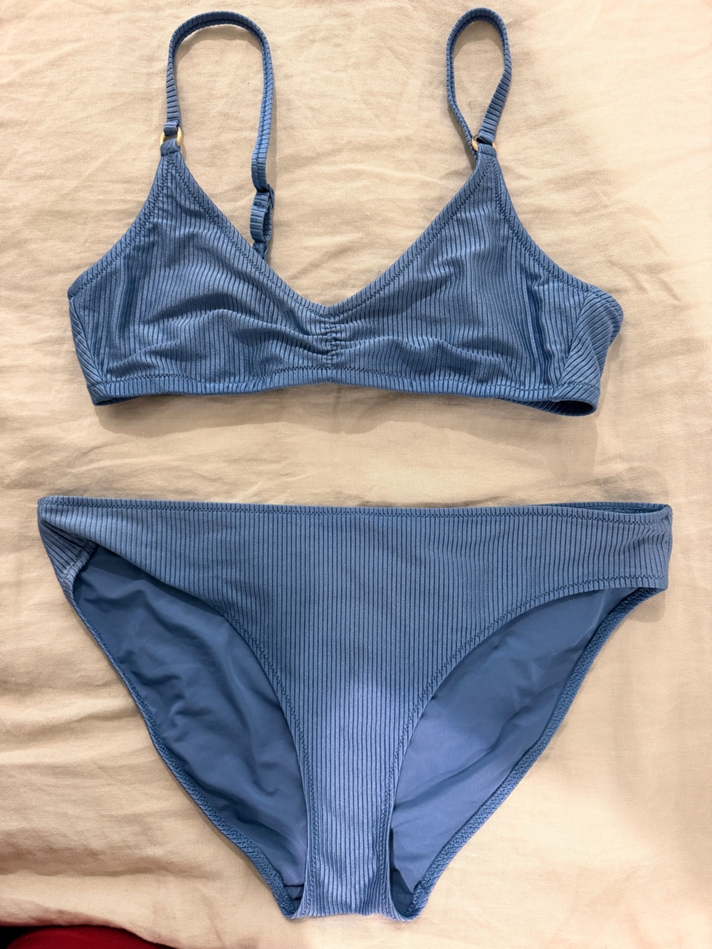 aerie Blue Ribbed Two-Piece Bikini Set